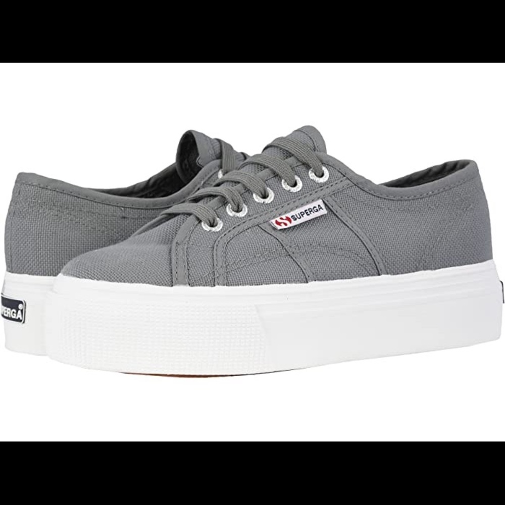 Gray Superga Platform Sneakers